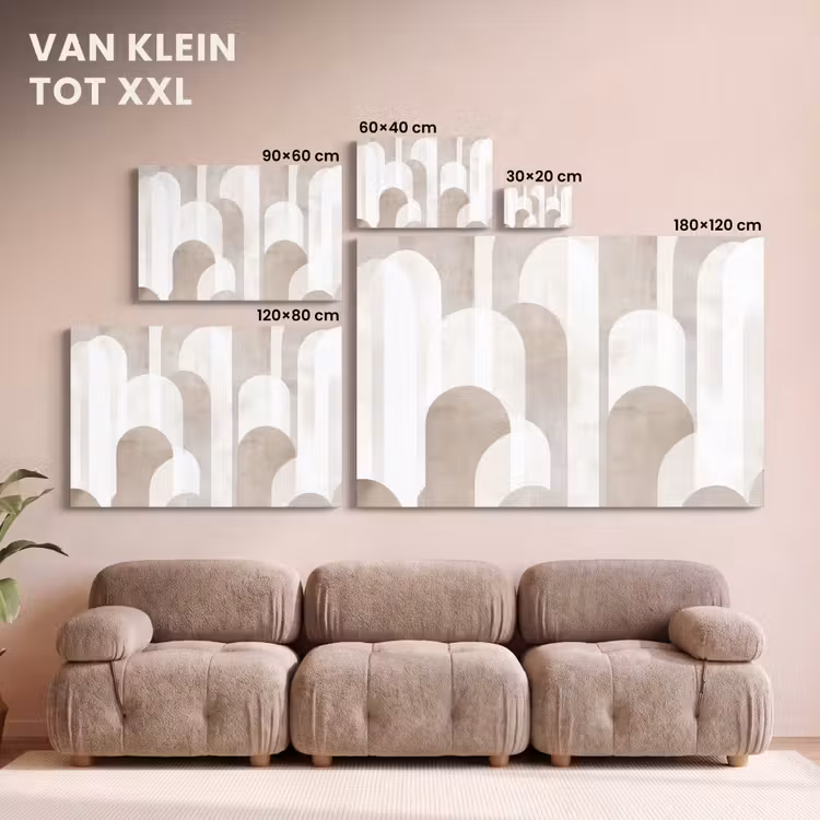 Canvas schilderij - Abstracte bogen - Modern - Beige — 8