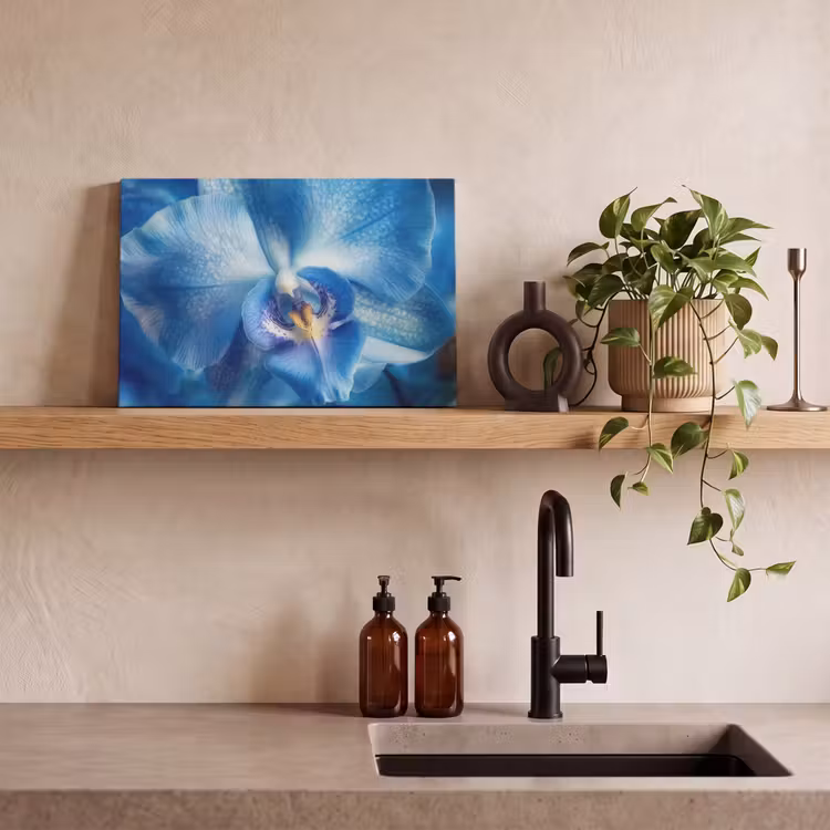 Canvas schilderij - Blauw - Orchidee - Elegeant — 4