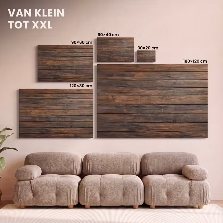 Canvas schilderij - Houten plankpatroon - Warmte - Natuurlijk — 8