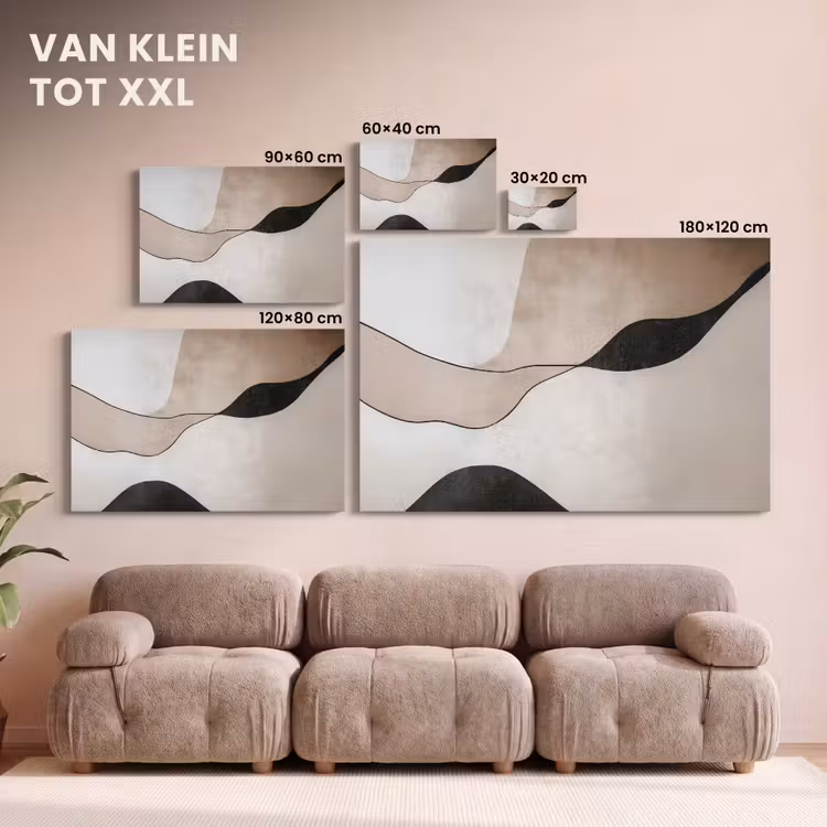 Canvas schilderij - Contourlijnen - Abstracte landschap — 8