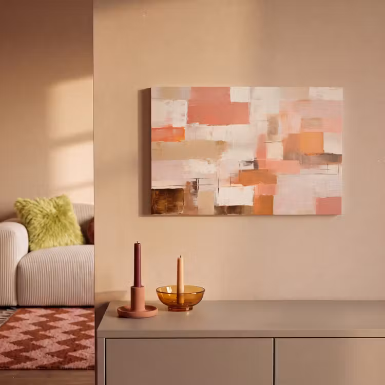 Canvas schilderij - Kunst - Roze - Abstract — 2