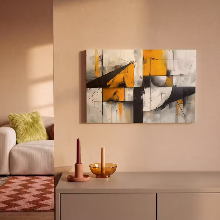 Canvas schilderij - Geel - Abstract - Modern - Vormen — 2