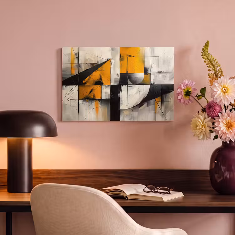 Canvas schilderij - Geel - Abstract - Modern - Vormen — 6