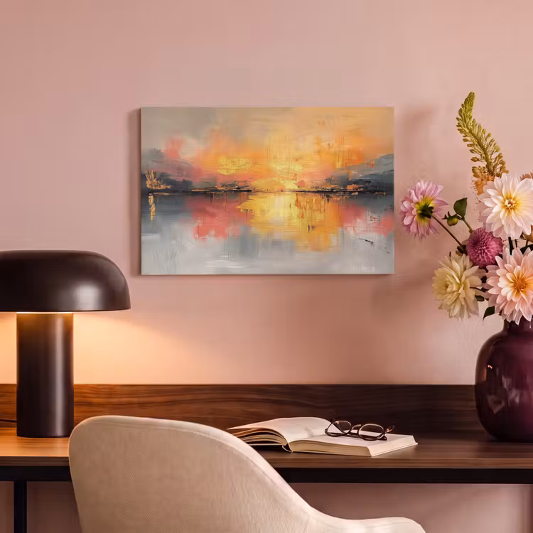 Canvas schilderij - Modern - Abstract - Goud - Roze — 6