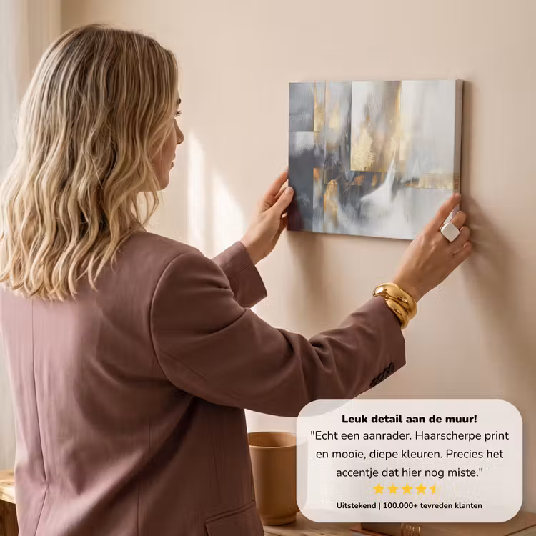 Canvas schilderij - Kunst - Goud - Zilver - Abstract — 3