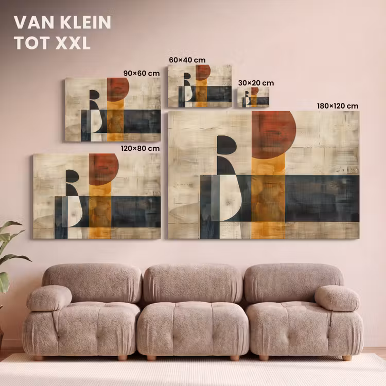 Canvas schilderij - Modern - Kunst - Beige - Industrieel — 8