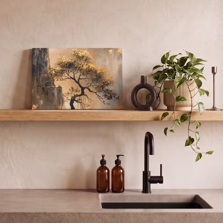 Canvas schilderij - Kunst - Boom - Goud - Modern — 4