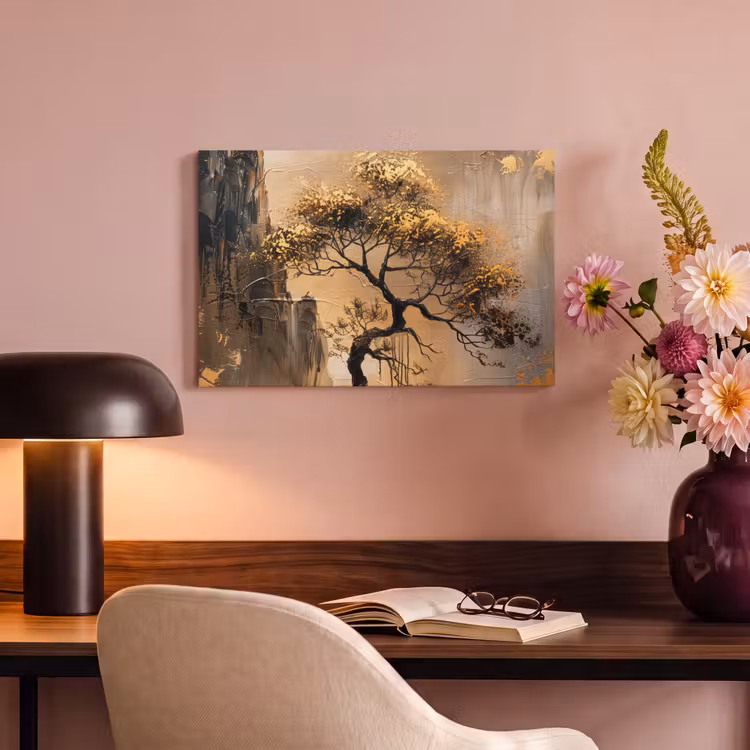 Canvas schilderij - Kunst - Boom - Goud - Modern — 6