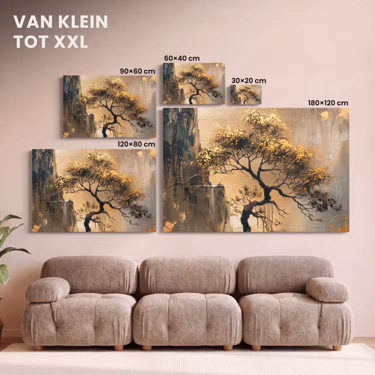Canvas schilderij - Kunst - Boom - Goud - Modern — 8