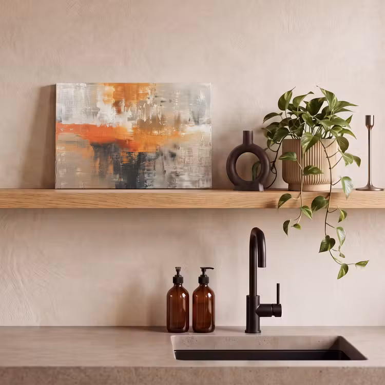 Canvas schilderij - Moderne kunst - Abstract - Goud - Grijs — 4