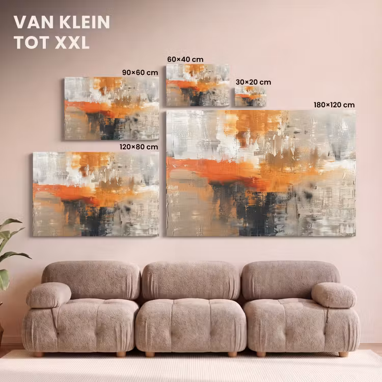 Canvas schilderij - Moderne kunst - Abstract - Goud - Grijs — 8