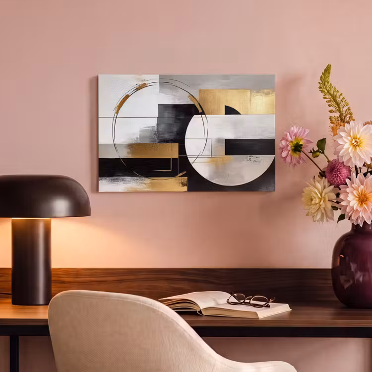 Canvas schilderij - Abstract - Goud - Zilver - Vormen - Aesthetic — 6