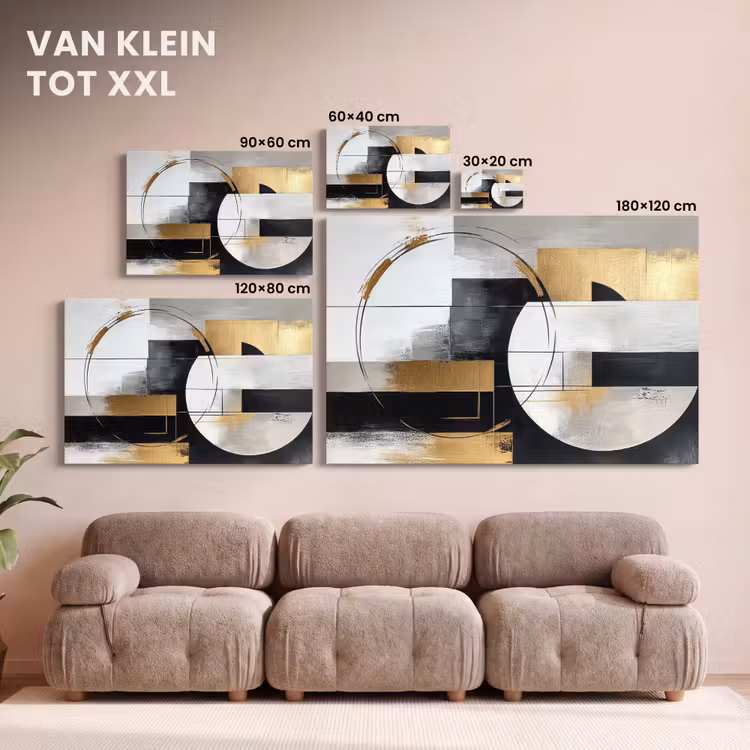 Canvas schilderij - Abstract - Goud - Zilver - Vormen - Aesthetic — 8