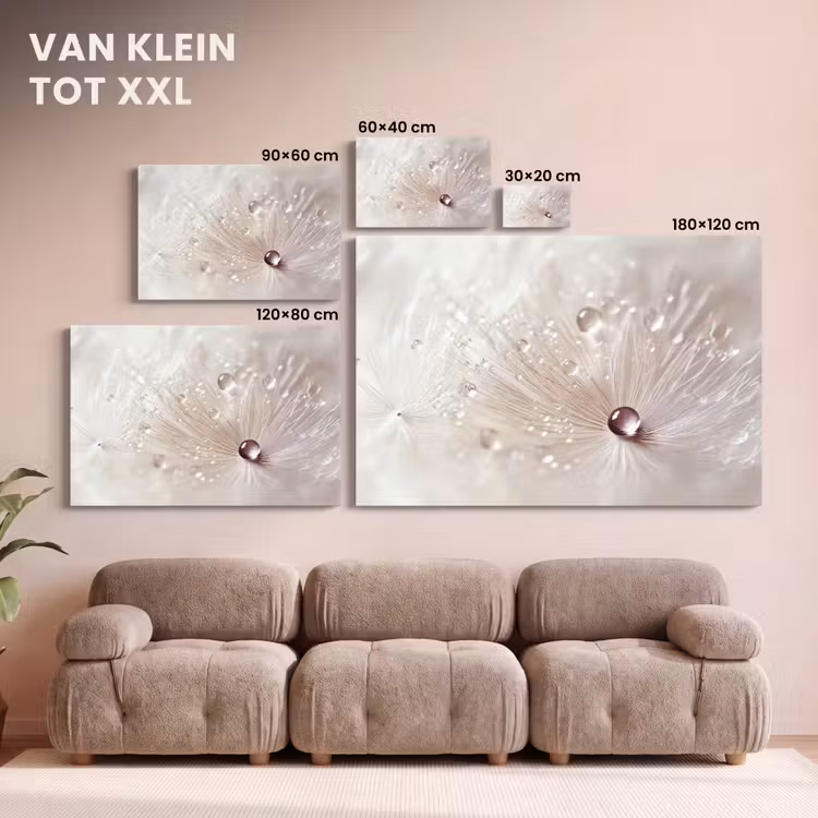 Canvas schilderij - Bloem - Abstract - Wit - Water - Natuur — 8