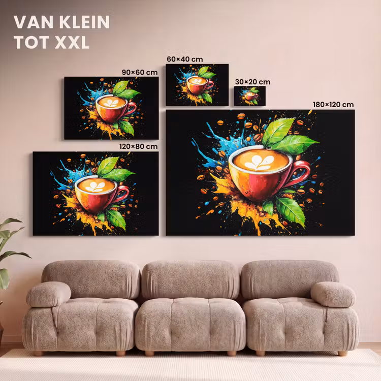 Canvas schilderij - Koffie - Graffiti - Drinken - Abstract — 8