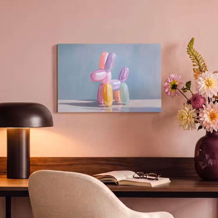 Canvas schilderij - Dier - Ballon - Pasteltinten - Glanzend — 6