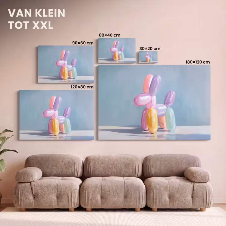 Canvas schilderij - Dier - Ballon - Pasteltinten - Glanzend — 8
