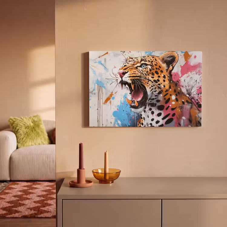 Canvas schilderij - Abstract - Luipaard - Kleurrijk — 2