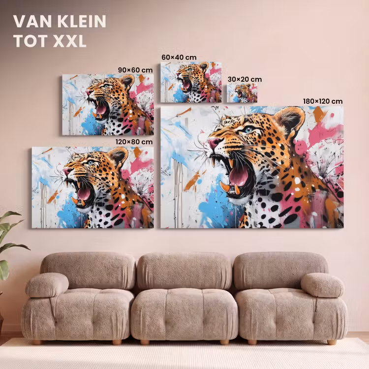Canvas schilderij - Abstract - Luipaard - Kleurrijk — 8