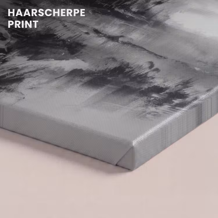 Canvas schilderij - Hut - Grijs - Bergen - Mistig — 5