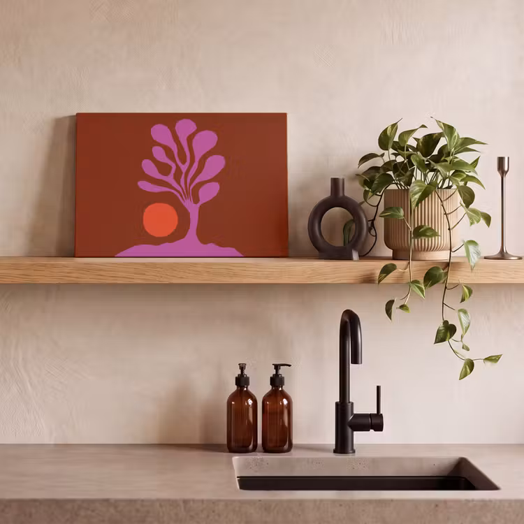 Canvas schilderij - Boom - Paars - Cirkel - Vloeiend — 4
