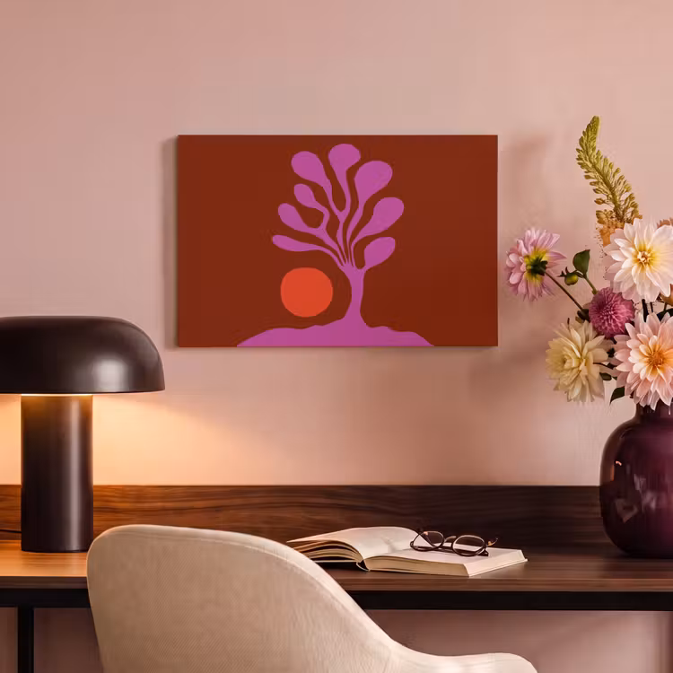 Canvas schilderij - Boom - Paars - Cirkel - Vloeiend — 6