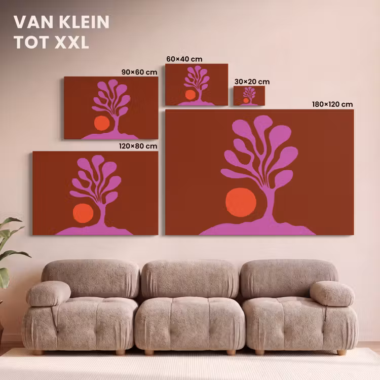 Canvas schilderij - Boom - Paars - Cirkel - Vloeiend — 8