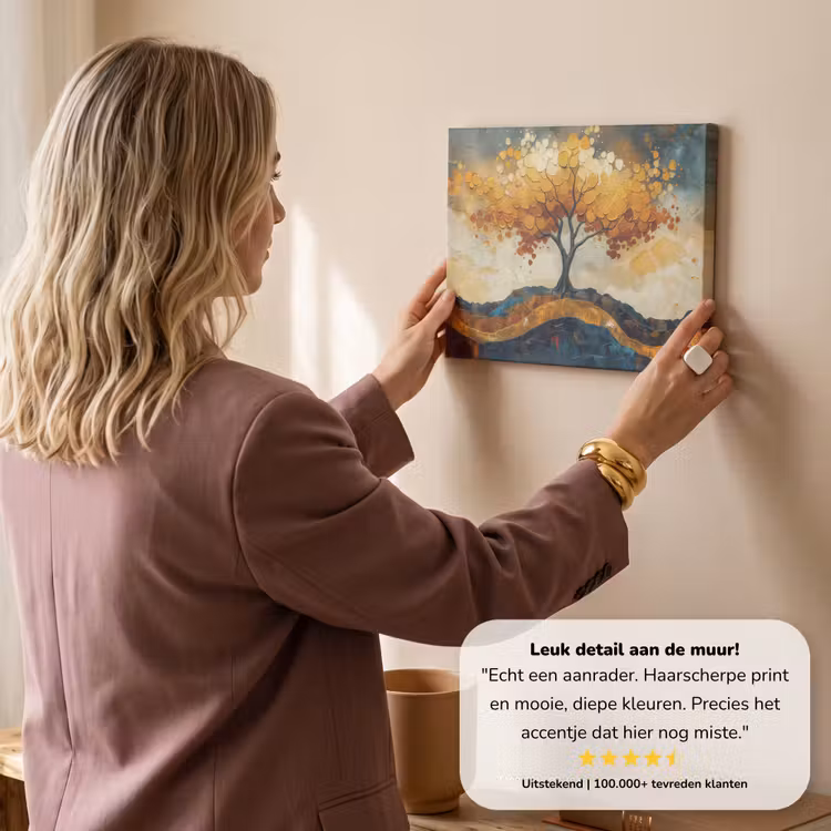 Canvas schilderij - Boom - Natuur - Goud - Modern — 3