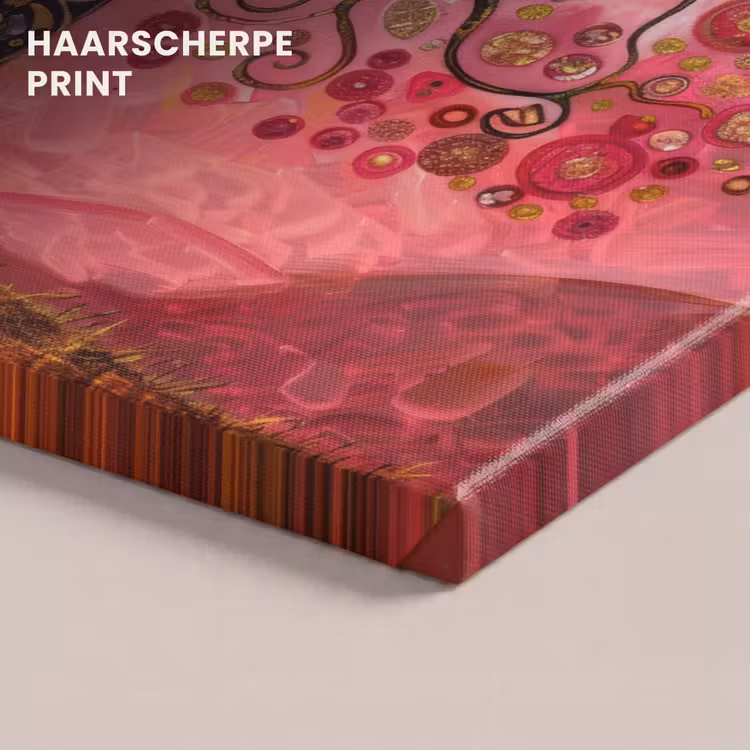 Canvas schilderij - Boom - Levensboom - Roze - Goud — 5