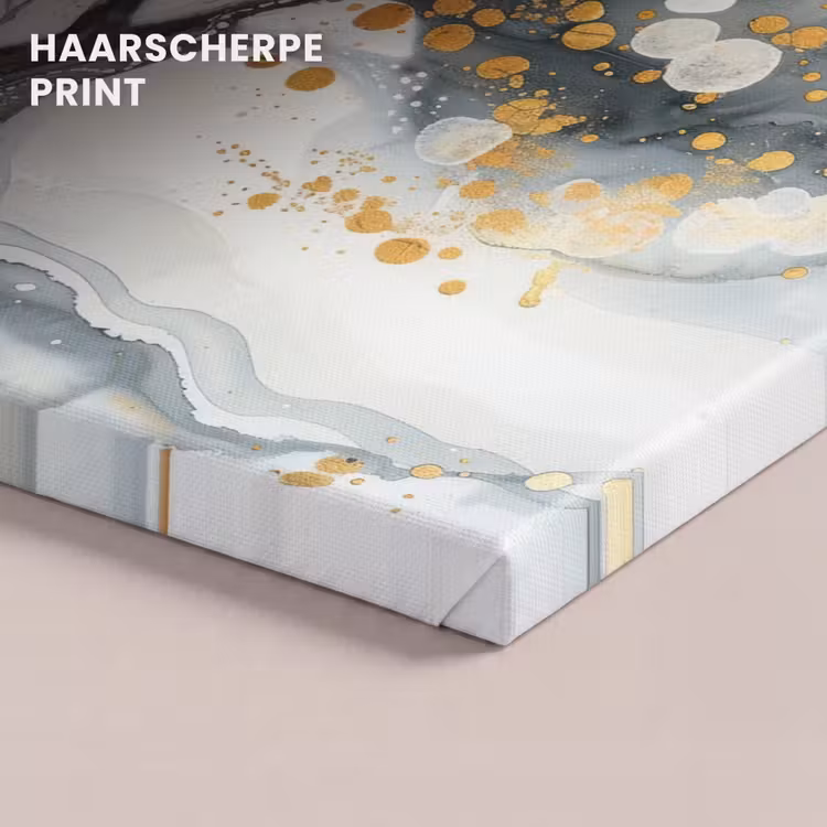 Canvas schilderij - Boom - Modern - Abstract - Goud - Zwart - Wit — 5