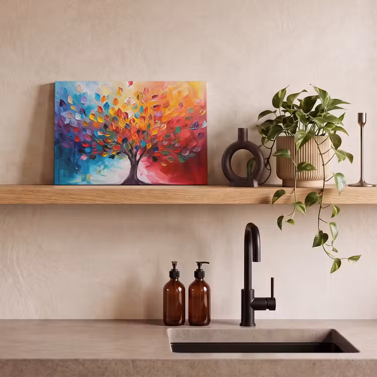Canvas schilderij - Boom - Levensboom - Kleurrijk - Abstract — 4