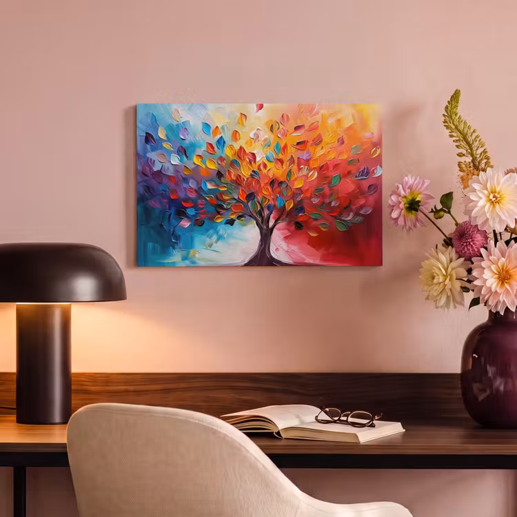 Canvas schilderij - Boom - Levensboom - Kleurrijk - Abstract — 6