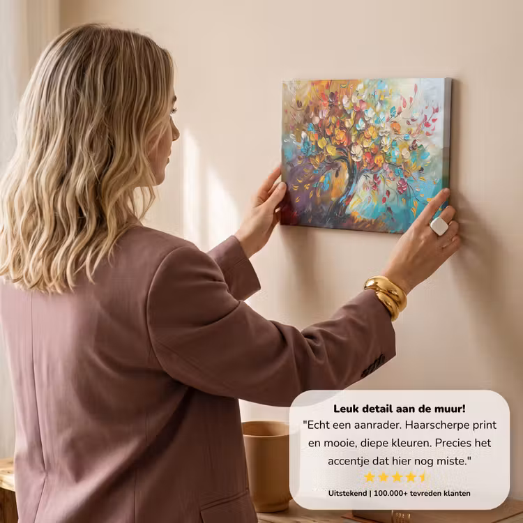 Canvas schilderij - Boom - Abstract - Kleurrijk - Bloemen — 3