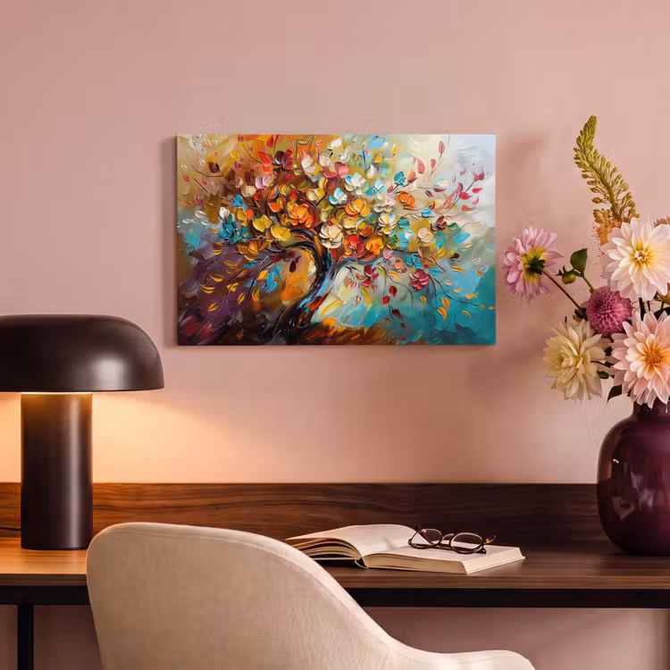 Canvas schilderij - Boom - Abstract - Kleurrijk - Bloemen — 6