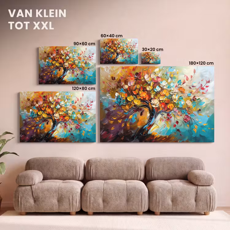 Canvas schilderij - Boom - Abstract - Kleurrijk - Bloemen — 7