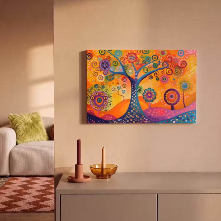 Canvas schilderij - Boom - Levensboom - Abstract - Kleurrijk — 2