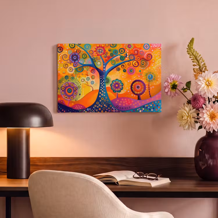 Canvas schilderij - Boom - Levensboom - Abstract - Kleurrijk — 6