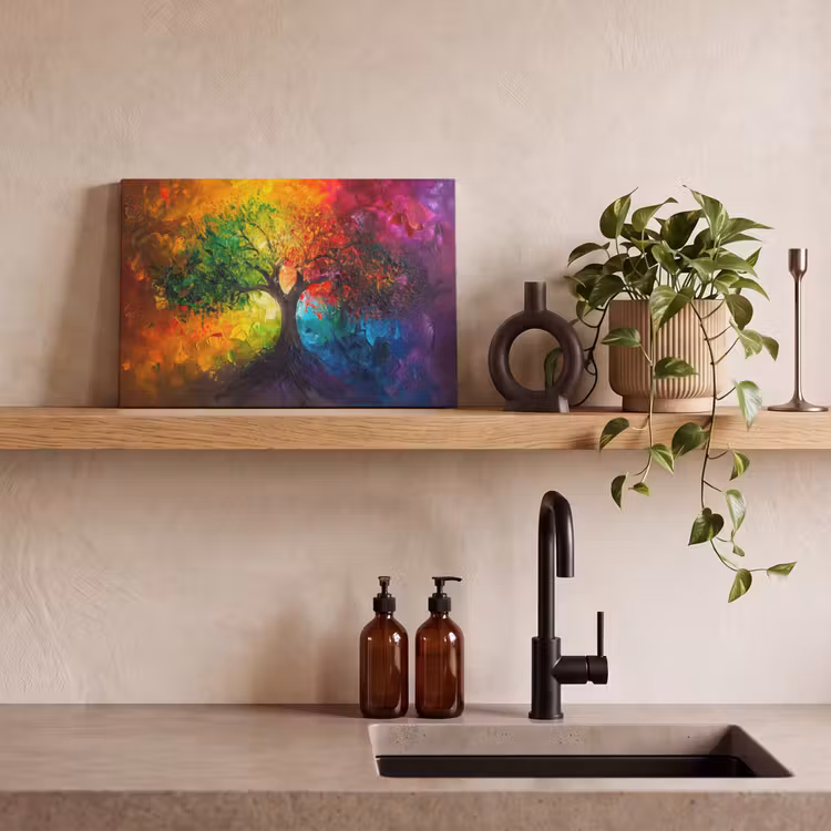 Canvas schilderij - Boom - Kleurrijk - Modern - Abstract — 4