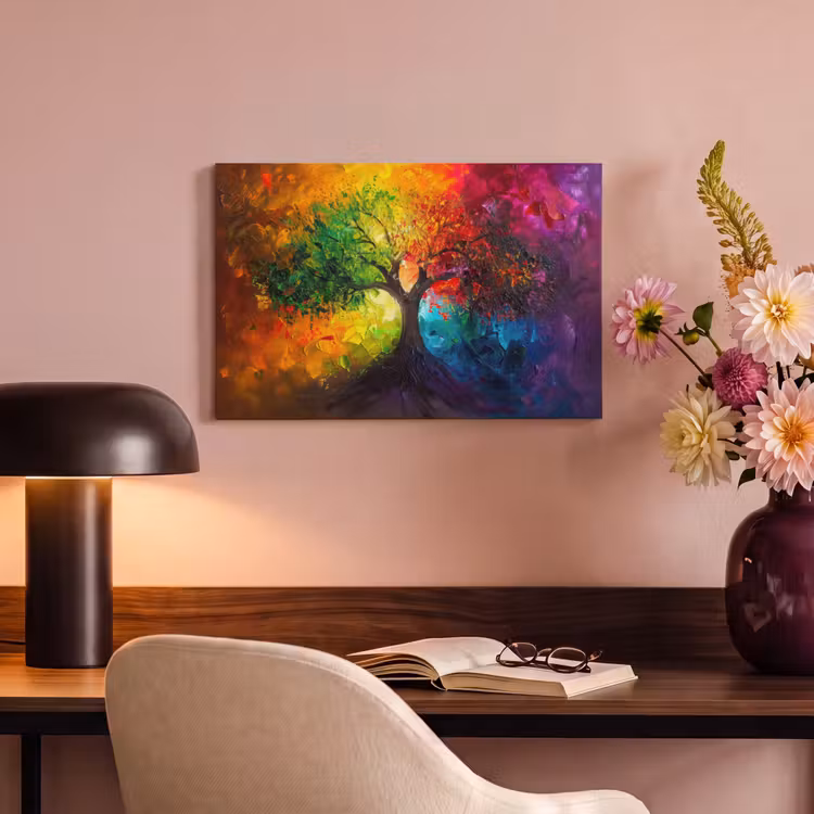 Canvas schilderij - Boom - Kleurrijk - Modern - Abstract — 6