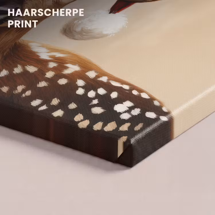 Canvas schilderij - Kerst - Hert - Gewei - Rood — 5