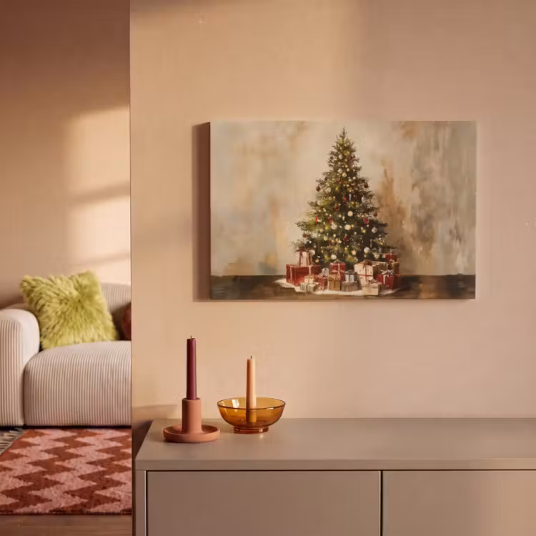 Canvas schilderij - Kerstboom - Versierd - Kleurrijk — 2