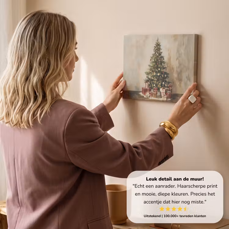 Canvas schilderij - Kerstboom - Versierd - Kleurrijk — 3