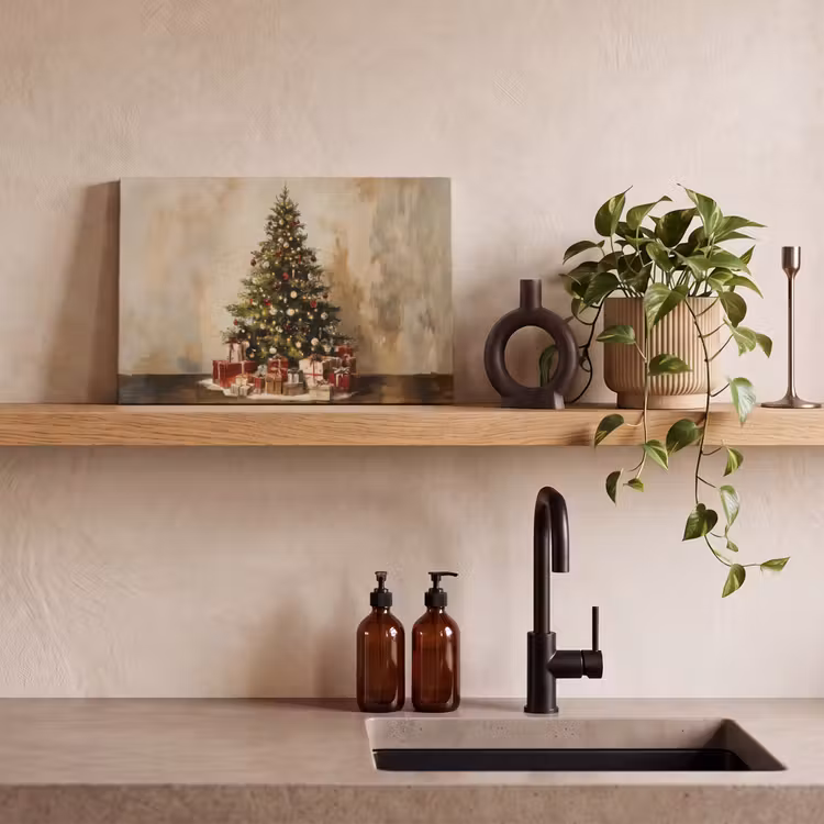 Canvas schilderij - Kerstboom - Versierd - Kleurrijk — 4