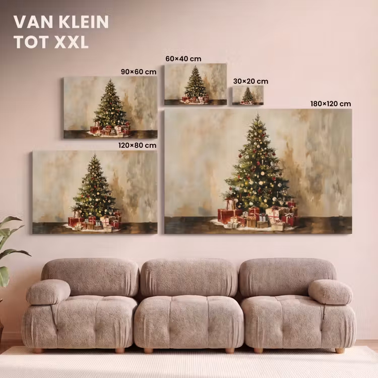 Canvas schilderij - Kerstboom - Versierd - Kleurrijk — 8