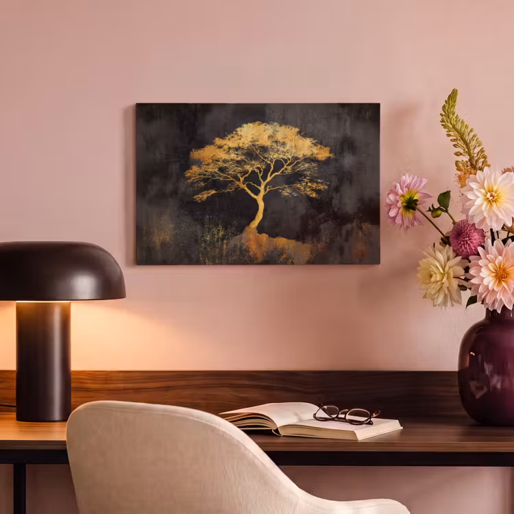 Canvas schilderij - Boom - Schilderij - Goud - Abstract — 6