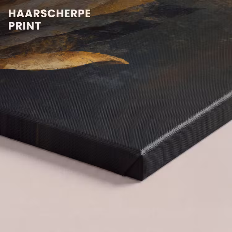 Canvas schilderij - Gouden Bladcompositie – Botanische Luxe — 5