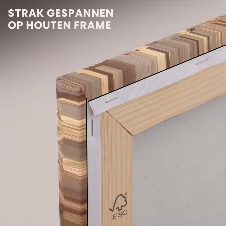 Canvas schilderij - Gezicht - Vrouwe - Bladeren - Penseelstreken — 7