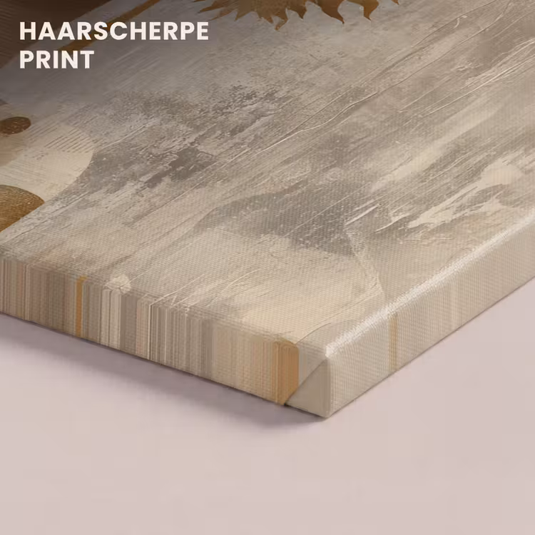 Canvas schilderij - Vrouw met Gouden Zonnebloemen Als Haar — 5
