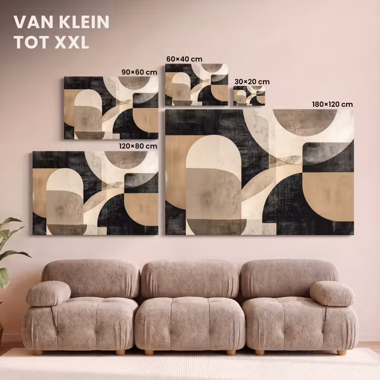 Canvas schilderij - Abstract - Vormen - Modern - Beige — 8
