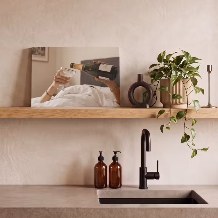 Canvas schilderij - Champagne - Bed - Bubbels — 4